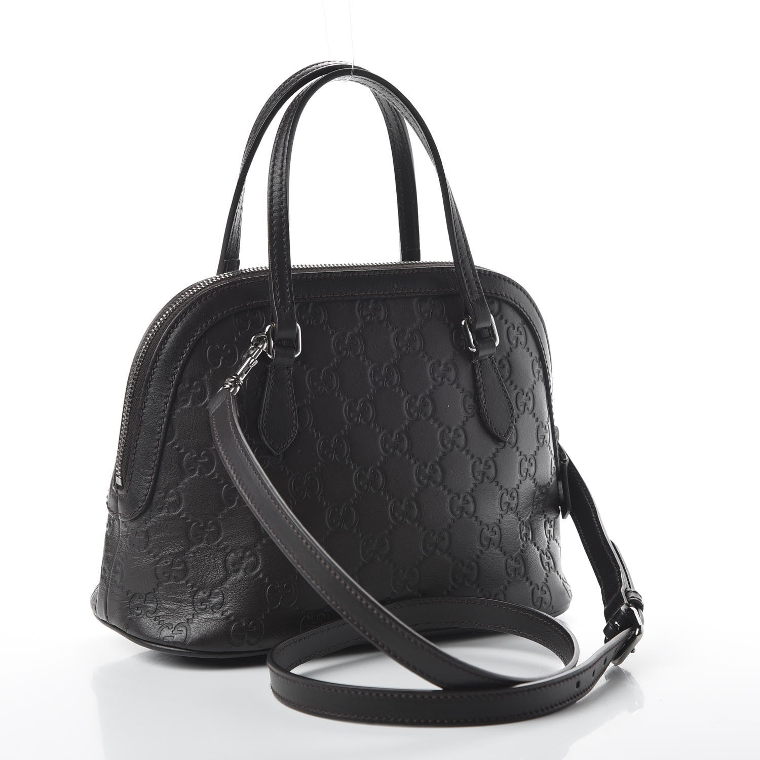 Gucci Guccissima Mini Dome Bag Dark Brown 3 of 10