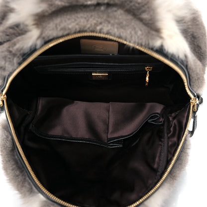 MCM Calfskin Mink Fur Mini Backpack Grey 4 of 9