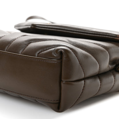 Saint Laurent Calfskin Y Quilted Monogram Toy Loulou Crossbody Bag Soil Brown 10 of 12