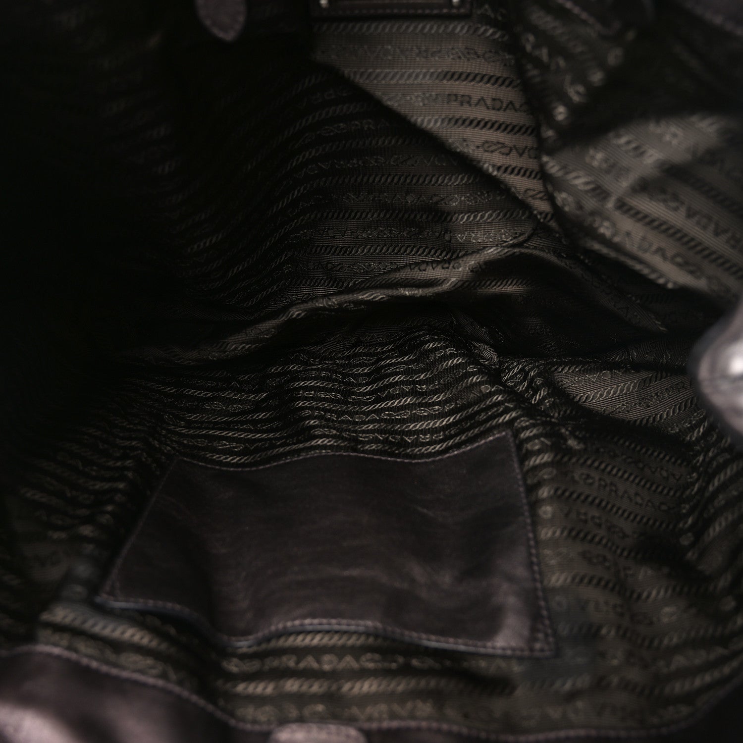 Prada Metallic Nappa Ruffle Hobo Grafite Mordore 5 of 9