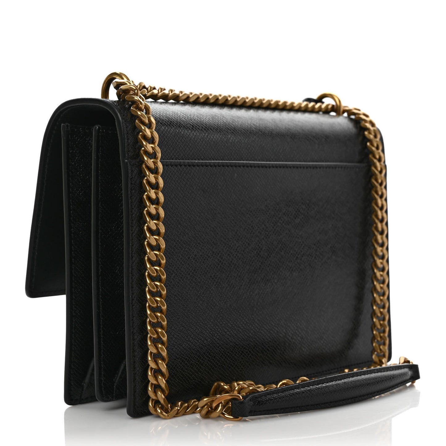 Coated Bark Calfskin Medium Monogram Sunset Black