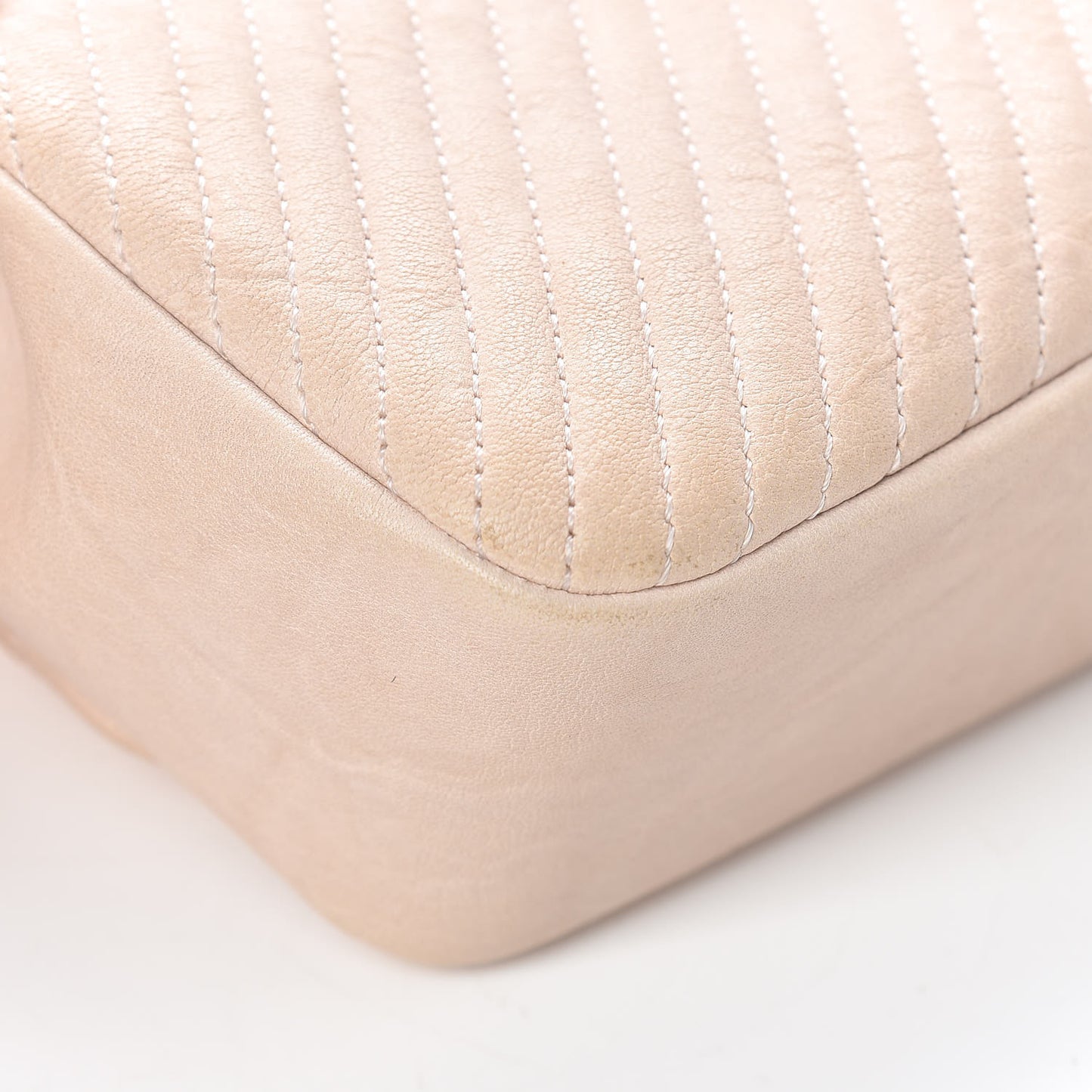 Calfskin Chevron Small Surpique Flap Ivory