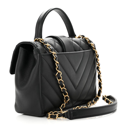 Chanel Calfskin Quilted Chevron In The City Bag Black 3 of 11