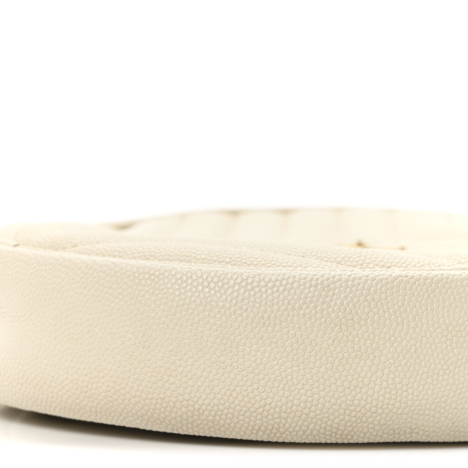 Saint Laurent Grain De Poudre Matelasse Chevron Quilted Round Vinyle Camera Bag Crema Soft 10 of 10