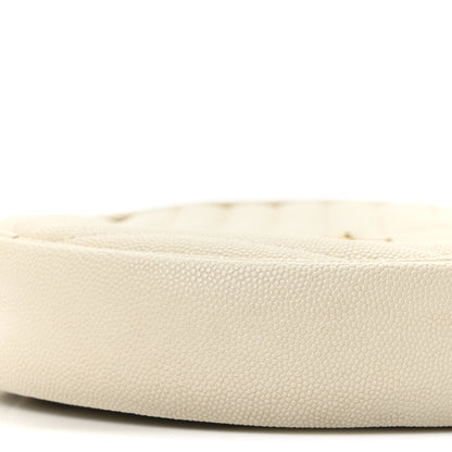 Saint Laurent Grain De Poudre Matelasse Chevron Quilted Round Vinyle Camera Bag Crema Soft 10 of 10