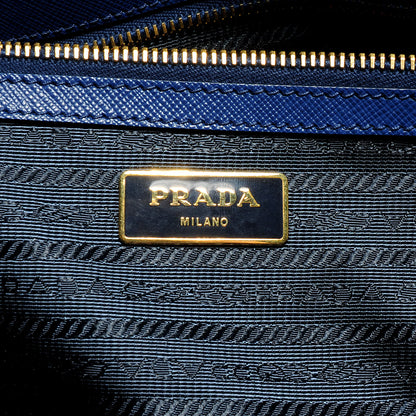 Prada Saffiano Lux Large Double Zip Tote Bluette 9 of 11