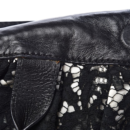 Valentino Garavani Satin Lace Satchel Black 8 of 20