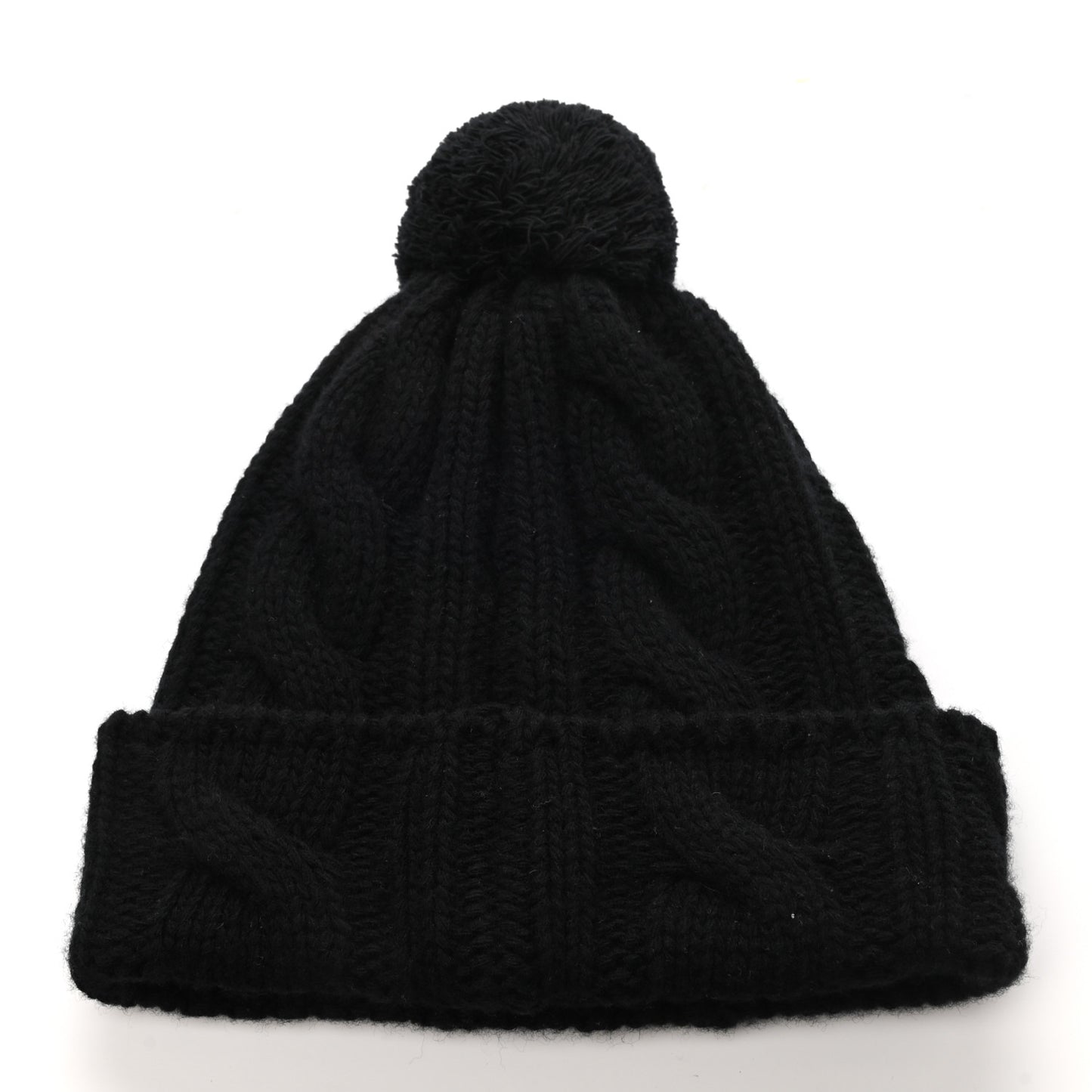 X THE NORTH FACE Wool Cable Knit Beanie Hat S Black