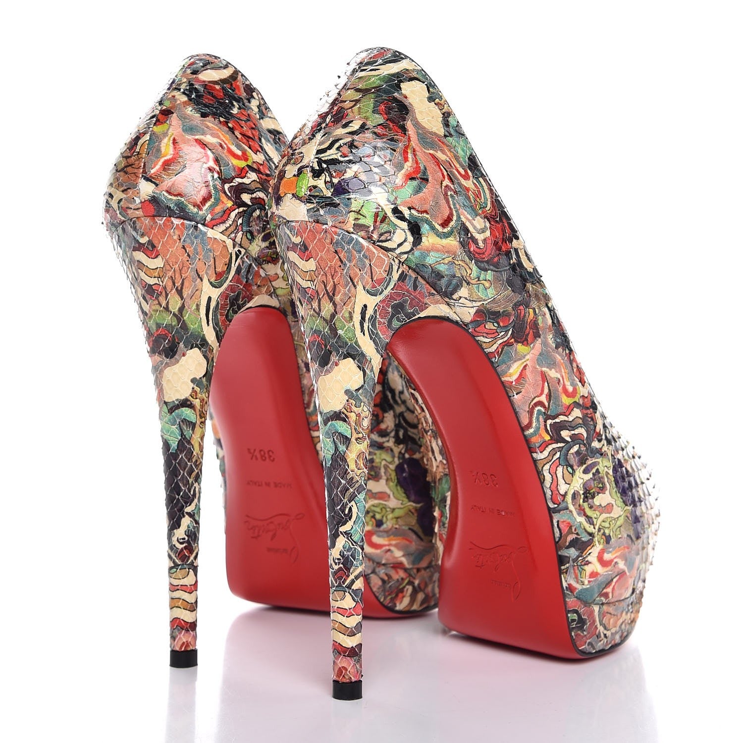 Christian Louboutin Python Faience Lucido Palais Royal 140 Pumps 38.5 Multicolor 4 of 10