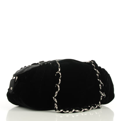 Chanel Velvet Satin Shoulder Bag Black 3 of 7