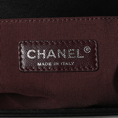 Chanel Calfskin Woven Medium Boy Flap Black White 6 of 11