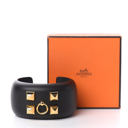 Hermes Pearwood Medor Cuff Bracelet S Black 5 of 5