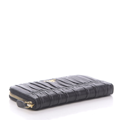 Prada Nappa Gaufre Zip Around Wallet Black 4 of 10