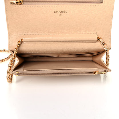 Chanel Caviar Quilted Wallet On Chain WOC Beige 4 of 4