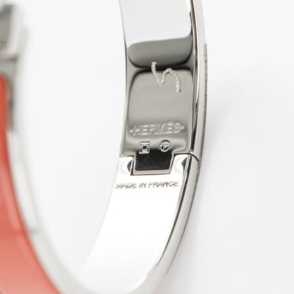 Hermes Enamel Narrow Clic Clac H Bracelet PM Mango 5 of 6