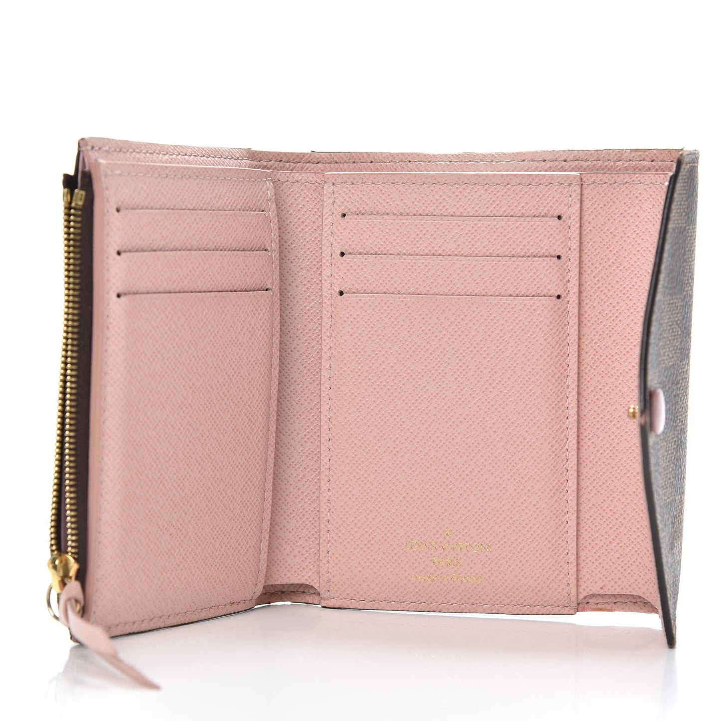 Damier Ebene Victorine Wallet Rose Ballerine