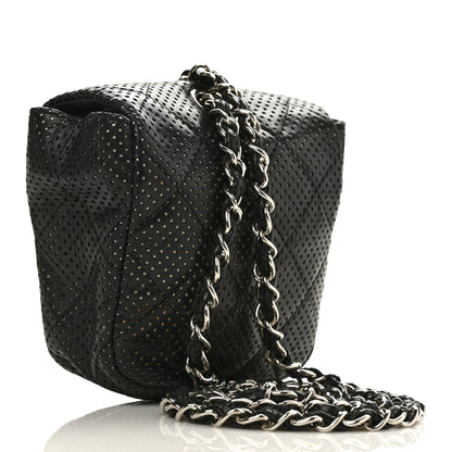 Chanel Lambskin Perforated Mini Flap Bag Black 2 of 9