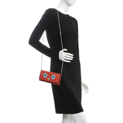 Fendi Vitello Century Lucido Hypnoteyes Studded Continental Wallet On Chain Bloody Mary Turchese Pallido Multicolor 2 of 10