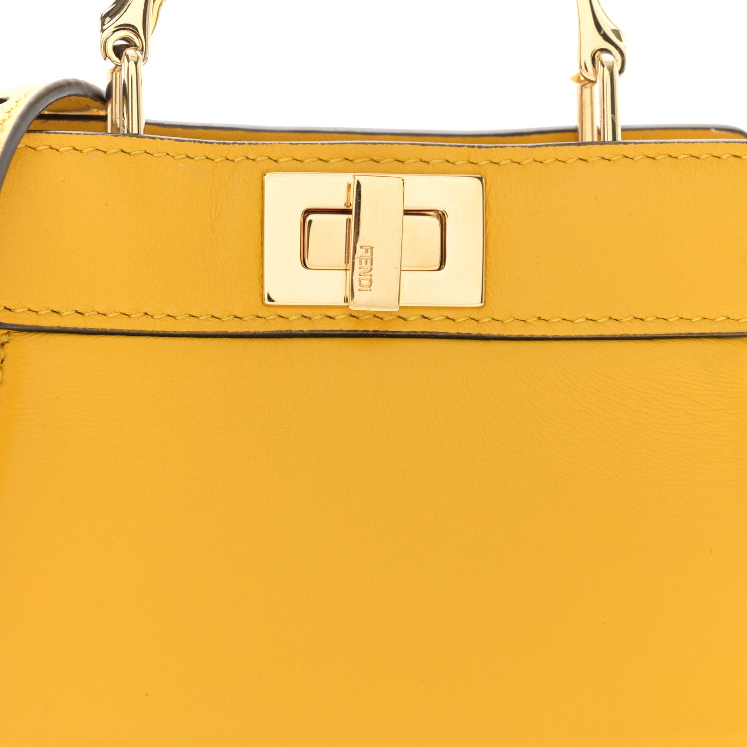 Fendi Shiny Nappa Nano Peekaboo Maxi Handle Satchel Mimosa 9 of 11
