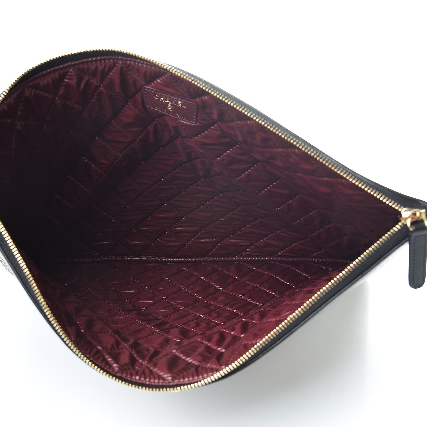 Chanel Lambskin Quilted Large Vintage Mademoiselle Cosmetic Case Black 5 of 7