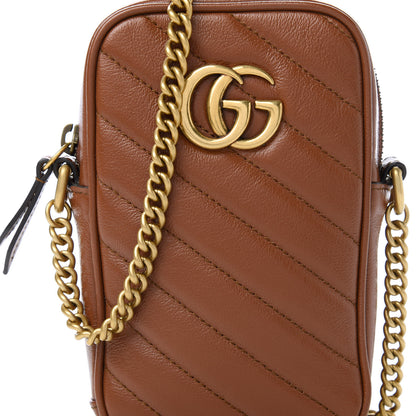 Gucci Azalea Calfskin Matelasse Diagonal Mini GG Marmont Crossbody Bag Cuir 9 of 9