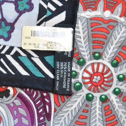 Hermes Cashmere Silk Zenobie Reine de Palmyre Shawl 140 Rouge Gris Vert 11 of 13