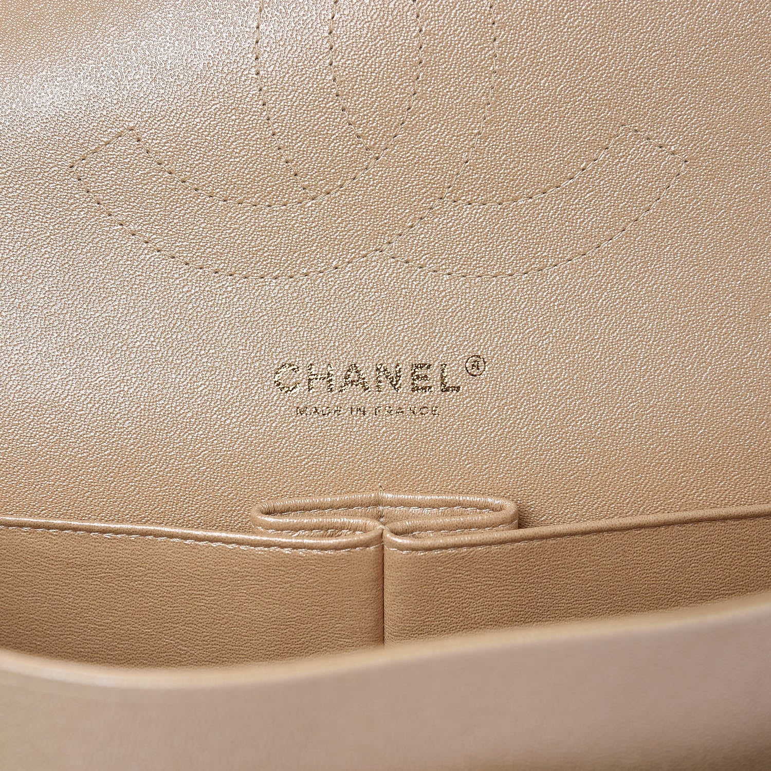 Chanel Iridescent Caviar Quilted Jumbo Double Flap Beige 6 of 8