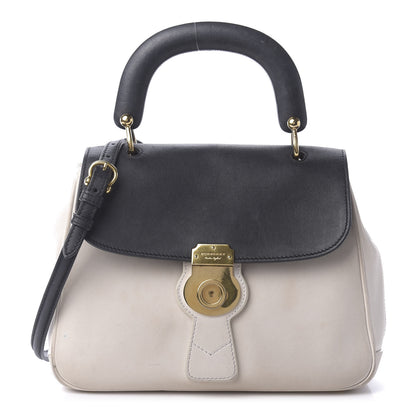 Burberry Trench Calfskin Medium DK88 Top Handle Bag Ivory Navy 1 of 10