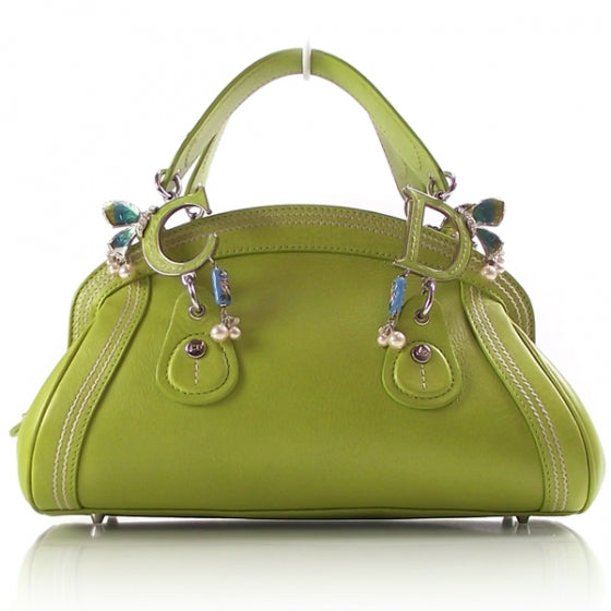 Leather Butterfly Pearls Bag