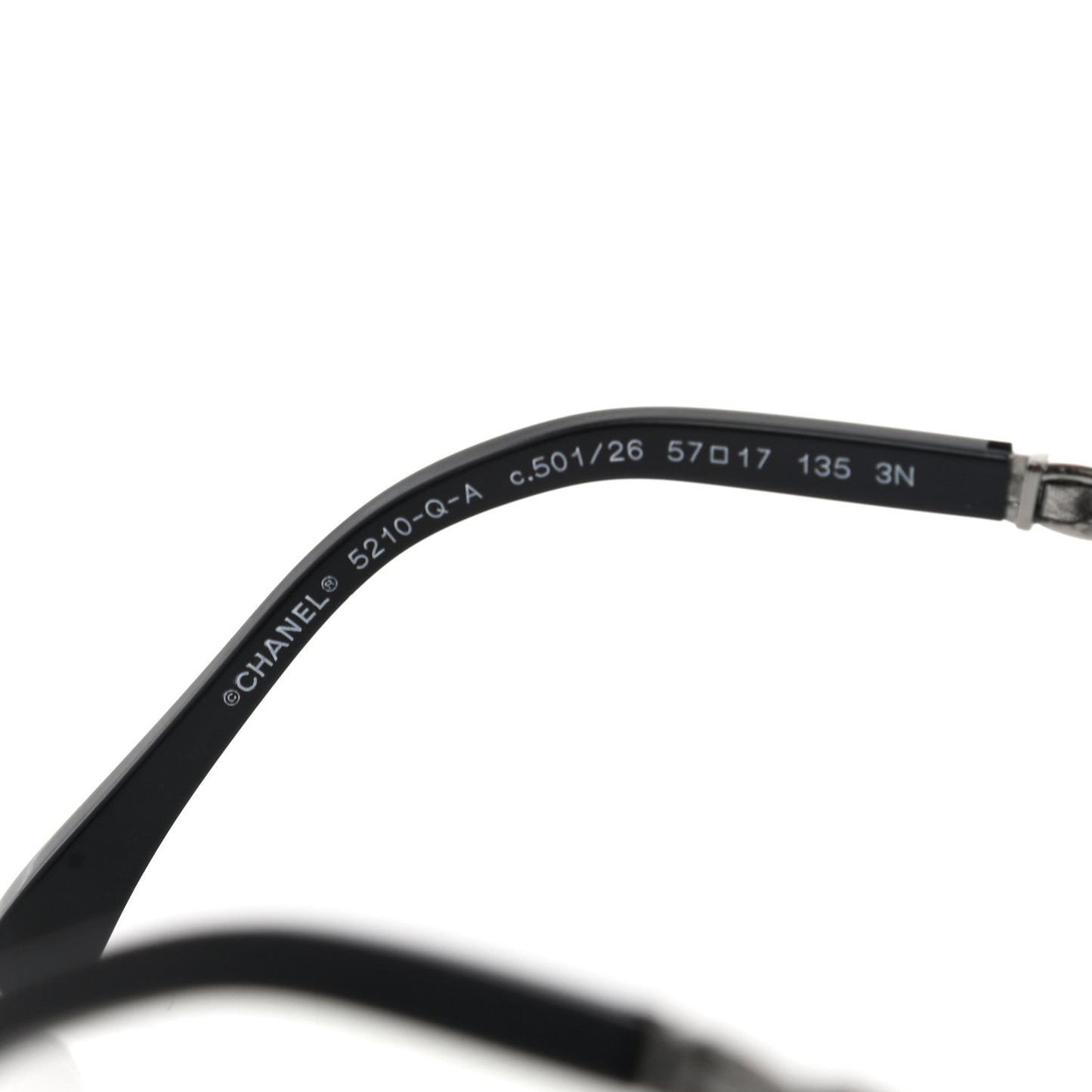 Lambskin Square Chain Sunglasses 5210-Q Black