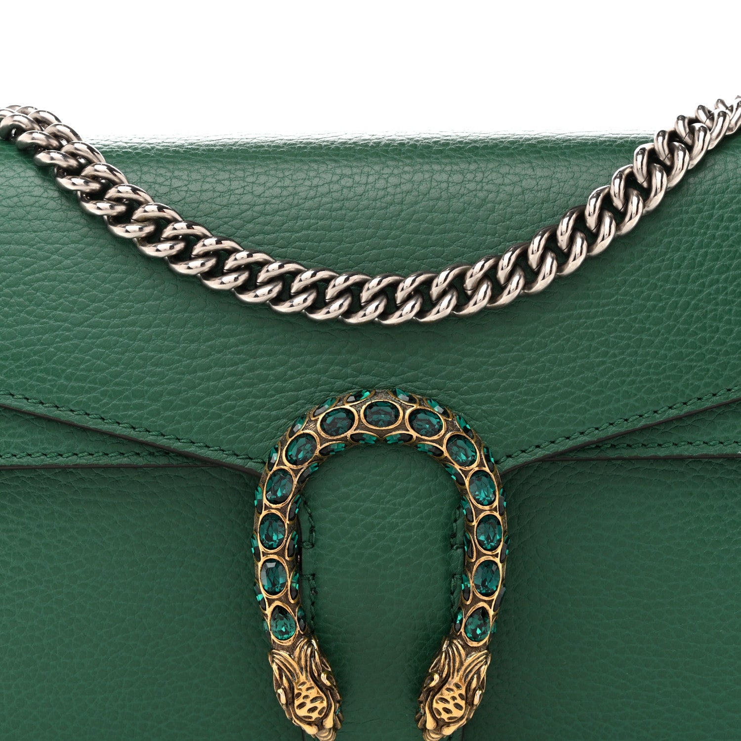 Gucci Dollar Calfskin Crystal Small Dionysus Shoulder Bag Emerald 8 of 10