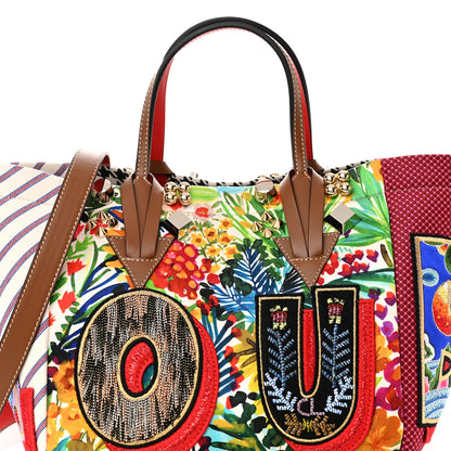 Christian Louboutin Canvas Embroidered Calfskin Caracaba Tote Multicolor 8 of 11