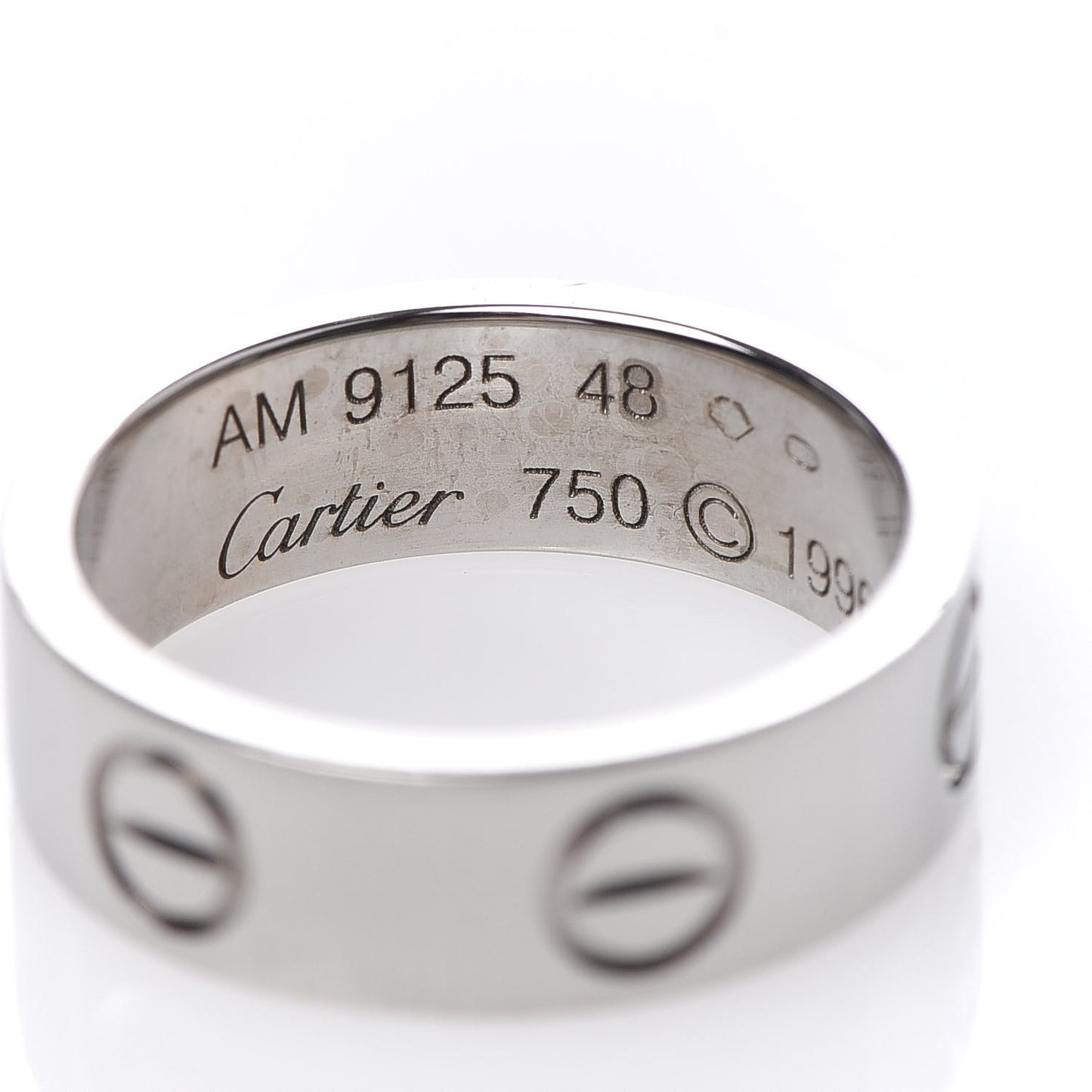 18K White Gold 5.5mm LOVE Ring 48 4.5