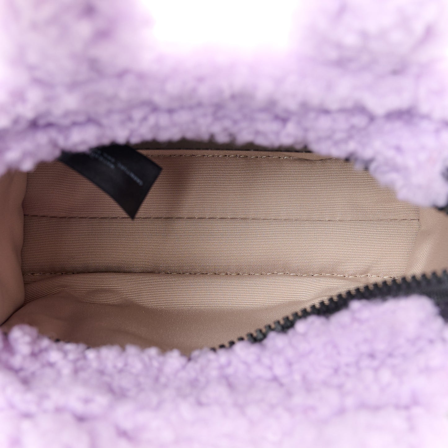 Faux Shearling Mini The Traveler Tote Bag Lilac