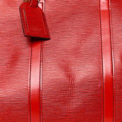 Louis Vuitton Epi Keepall 55 Castillan Red 8 of 21