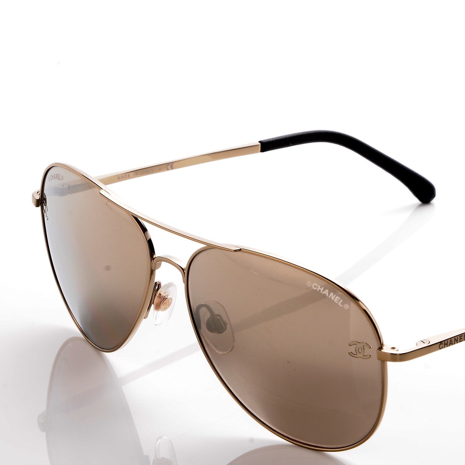 Chanel Metal Aviator CC Sunglasses 4189-T-Q Brown 5 of 9