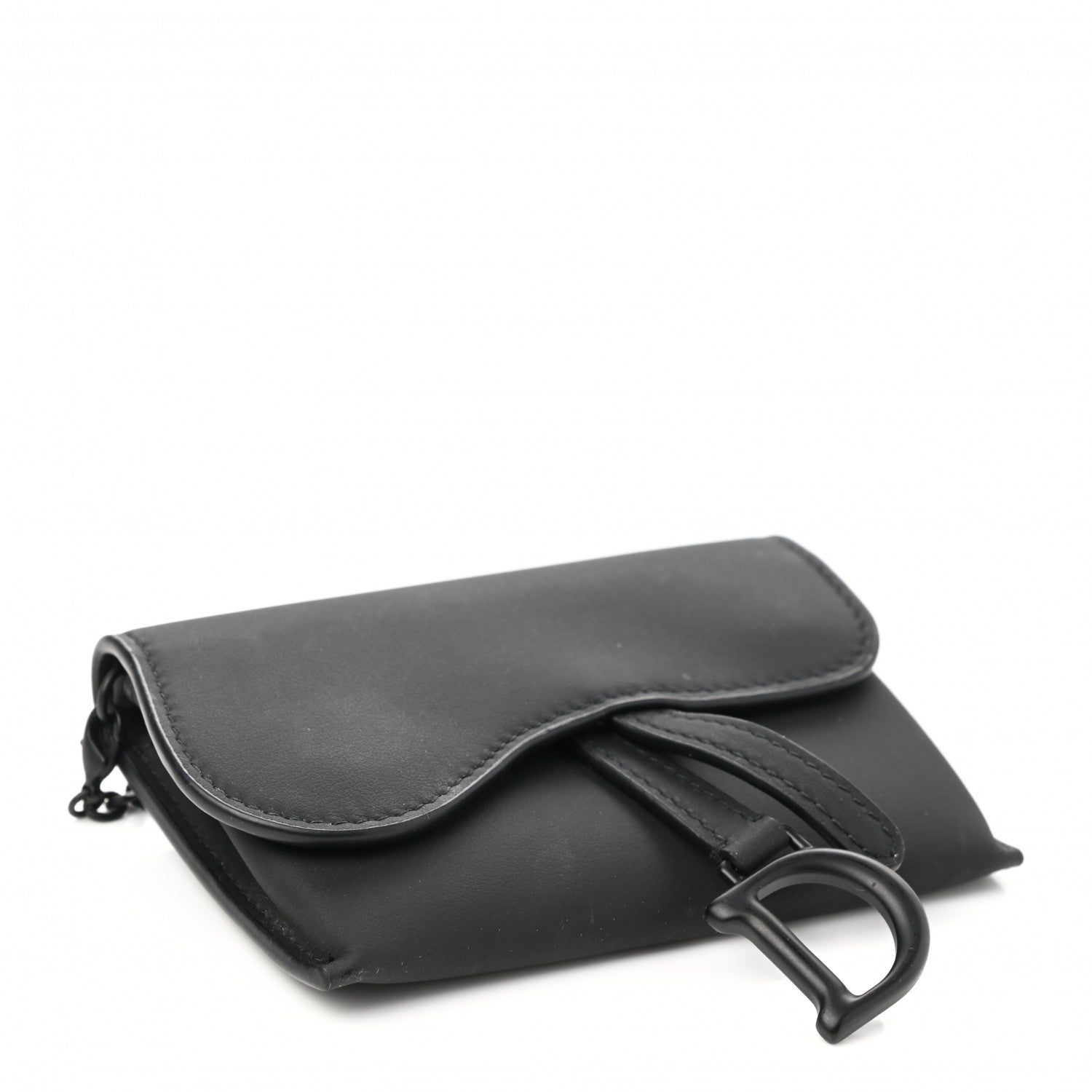 Christian Dior Ultra Matte Calfskin Nano Saddle Chain Pouch Black 3 of 7