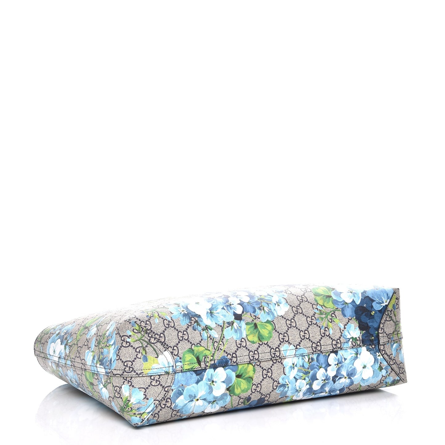 GG Supreme Monogram Blooms Medium Reversible Tote Beige Blue Navy