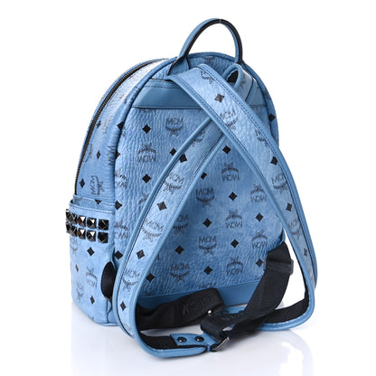 MCM Visetos Small Side Stud Stark Backpack Munich Blue 3 of 11