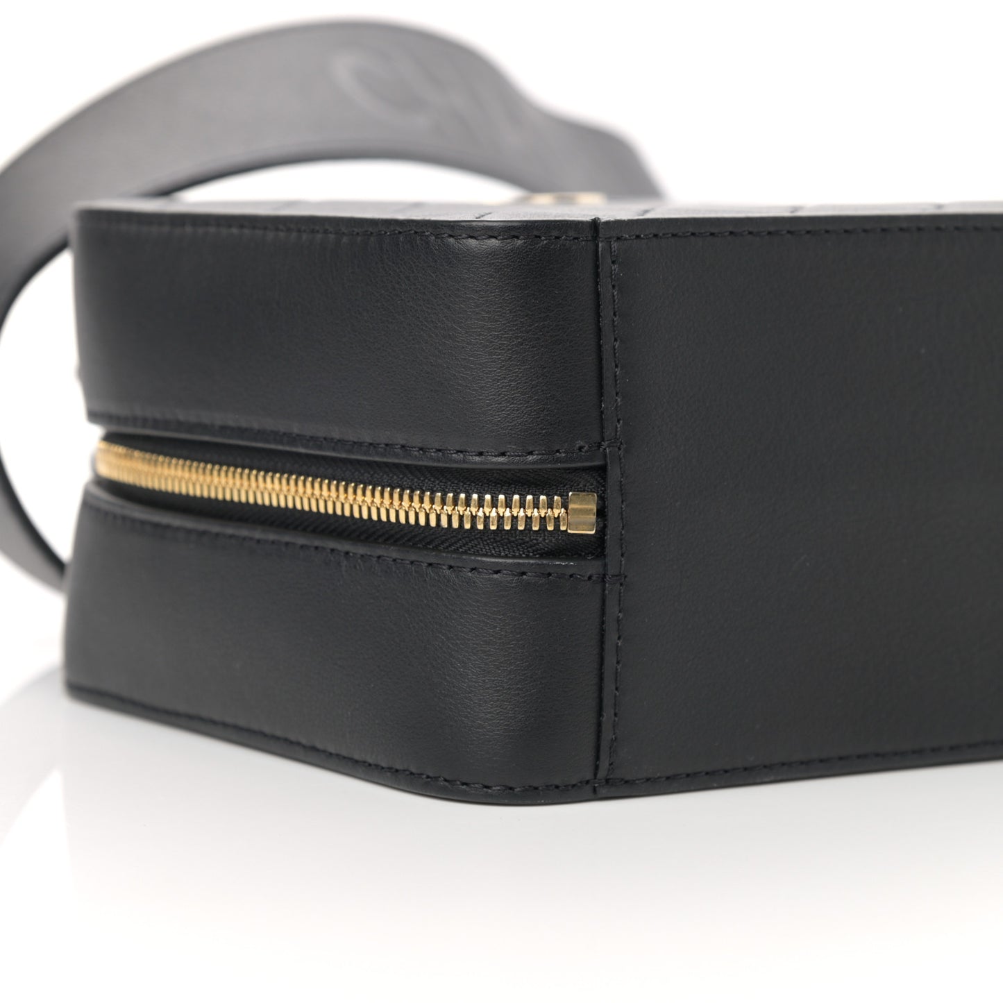 Calfskin Quilted Travel Kit Vanity Case Black