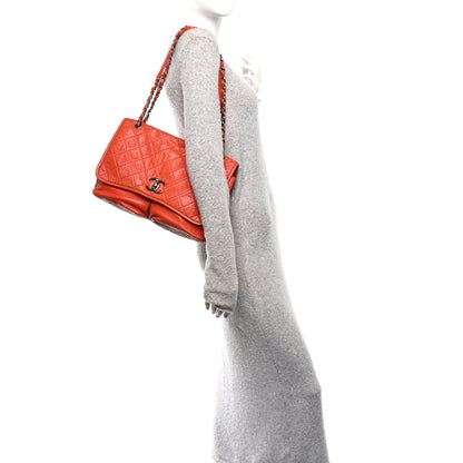 Chanel Grained Calfskin Large Natural Beauty Flap Orange 2 of 11