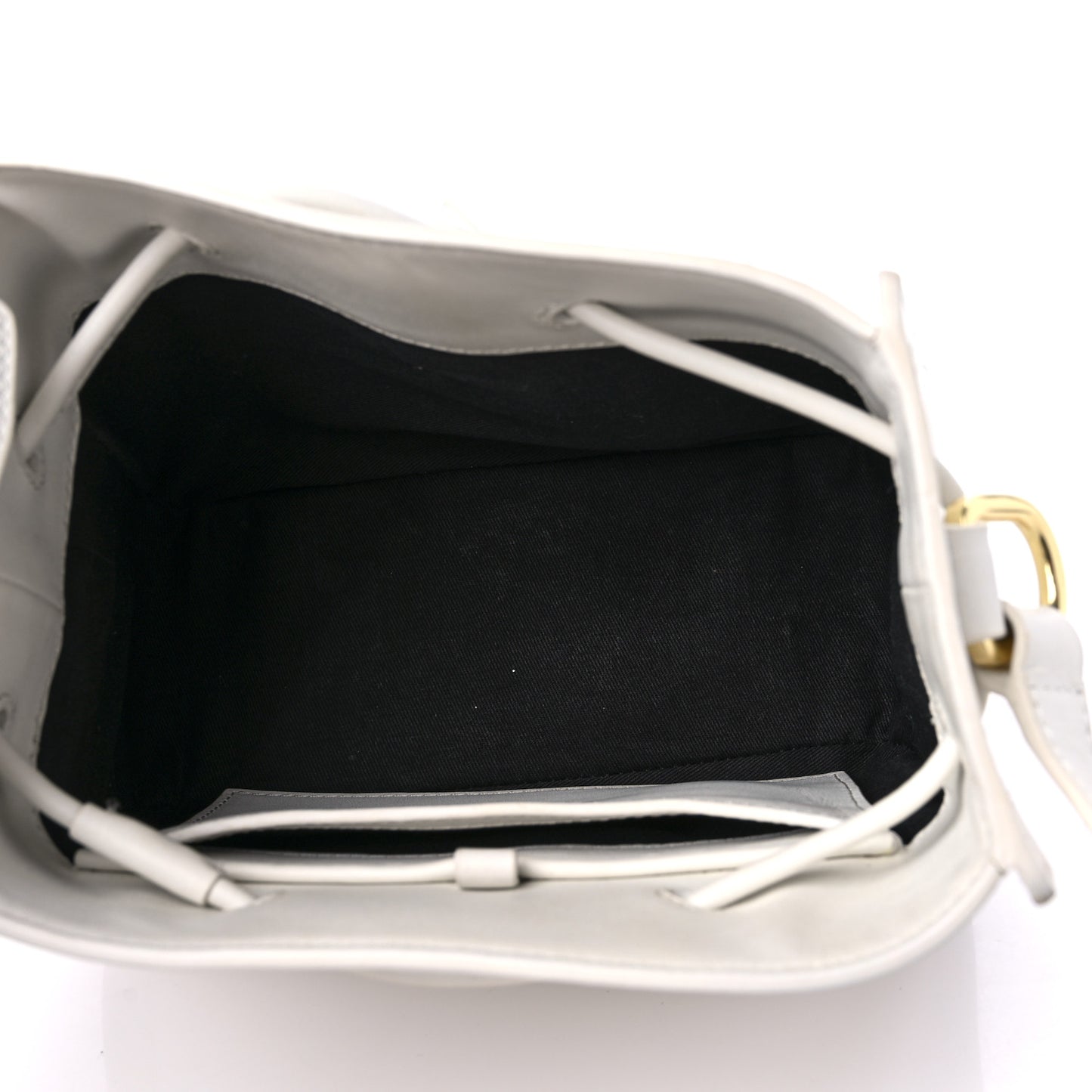 Smooth Calfskin Mini Soleil Bucket Bag White