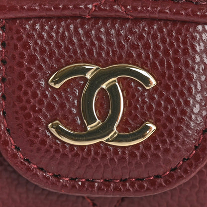 Chanel Caviar Quilted Flap Card Holder Wallet Burgundy 9 of 10