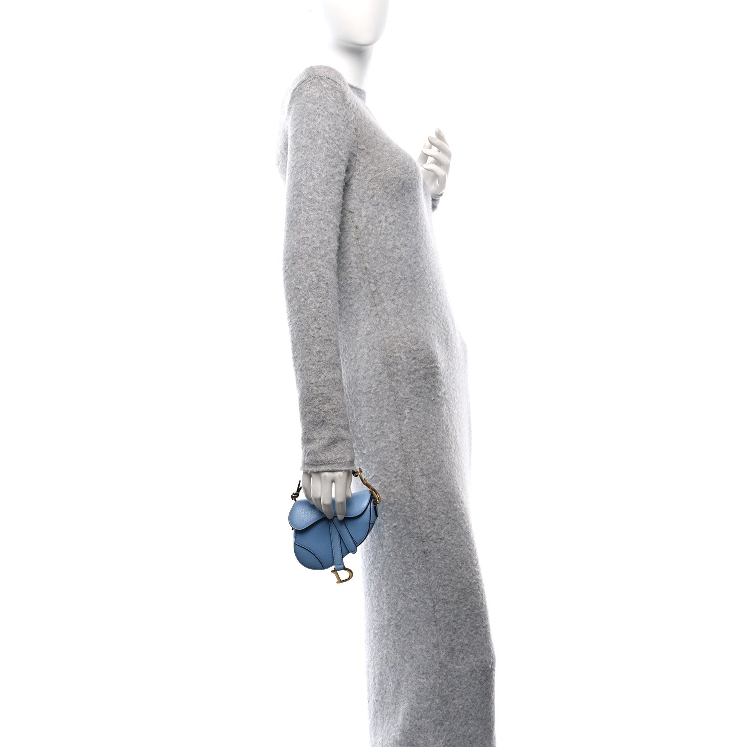 Christian Dior Goatskin Micro Saddle Bag Cloud Blue 2 of 12