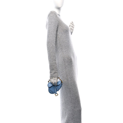 Christian Dior Goatskin Micro Saddle Bag Cloud Blue 2 of 12