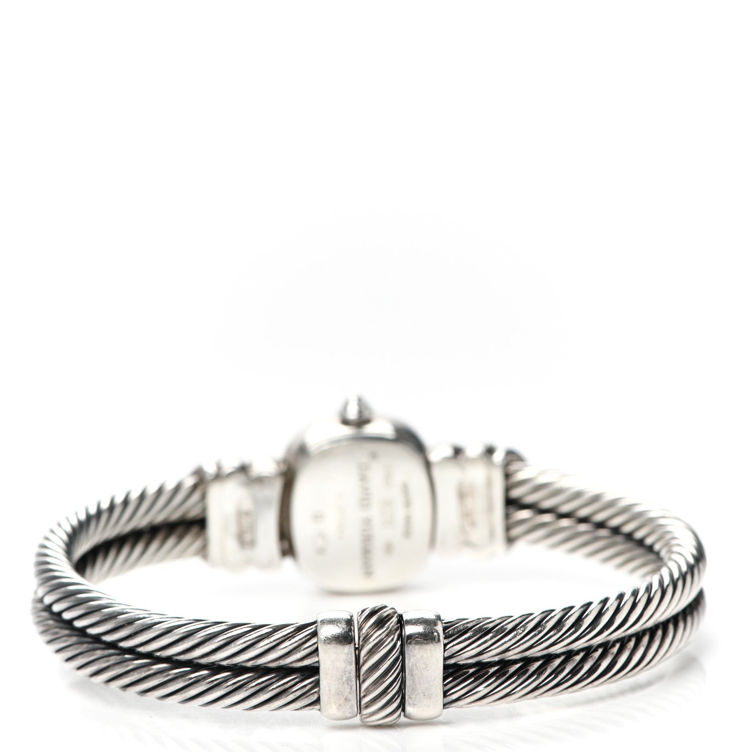 David Yurman Sterling Silver Diamond Bezel 31mm Classic Cable Quartz Watch Black 3 of 5