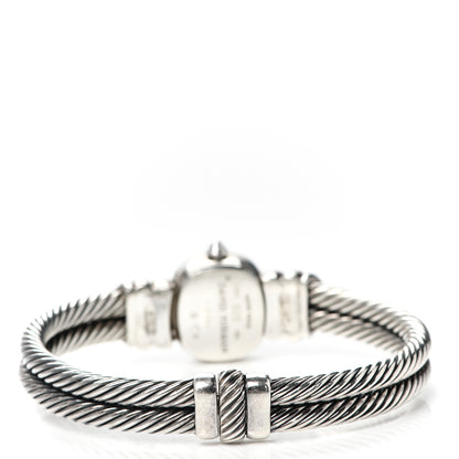 David Yurman Sterling Silver Diamond Bezel 31mm Classic Cable Quartz Watch Black 3 of 5