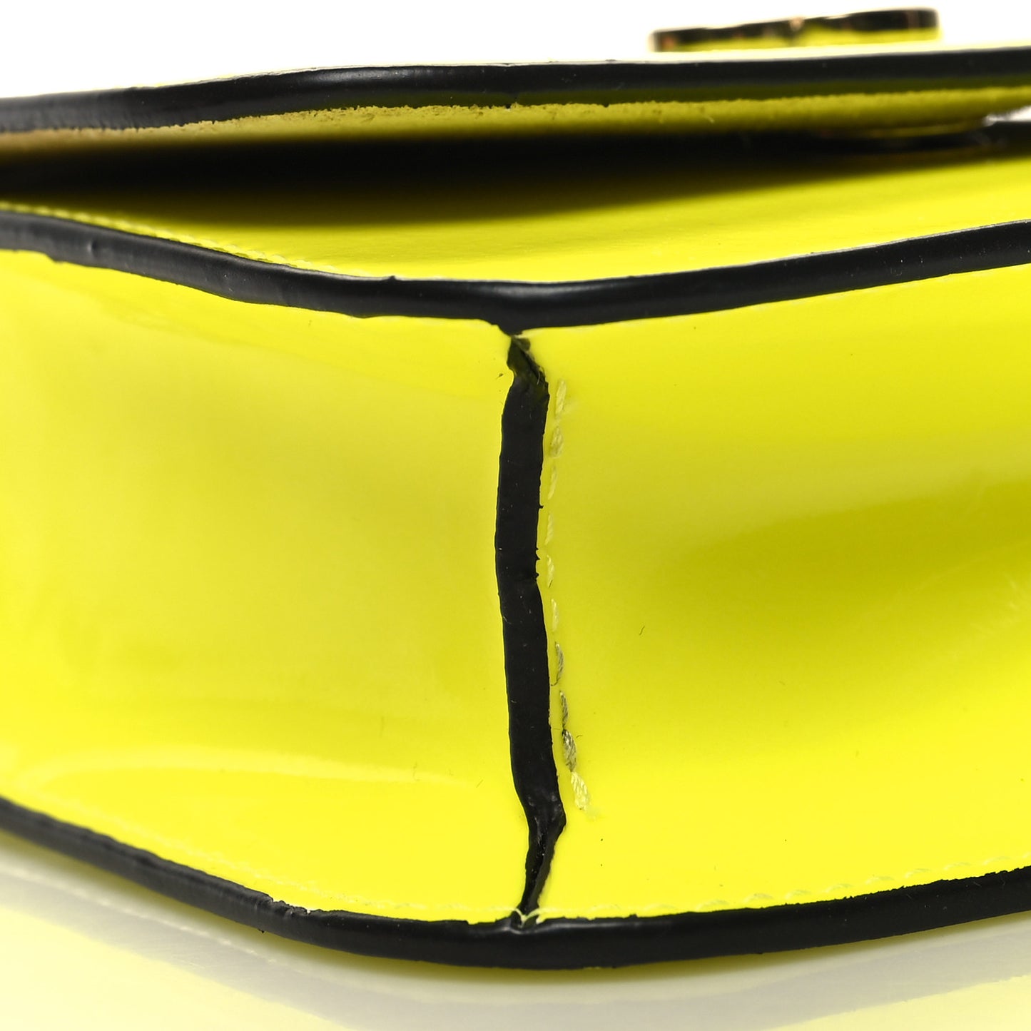 Patent Calfskin Micro Varenne Top Handle Satchel Neon Citron
