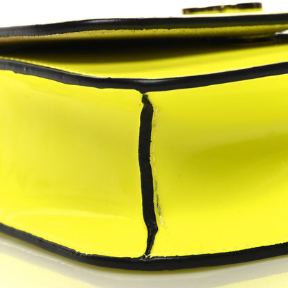 Jimmy Choo Patent Calfskin Micro Varenne Top Handle Satchel Neon Citron 8 of 10
