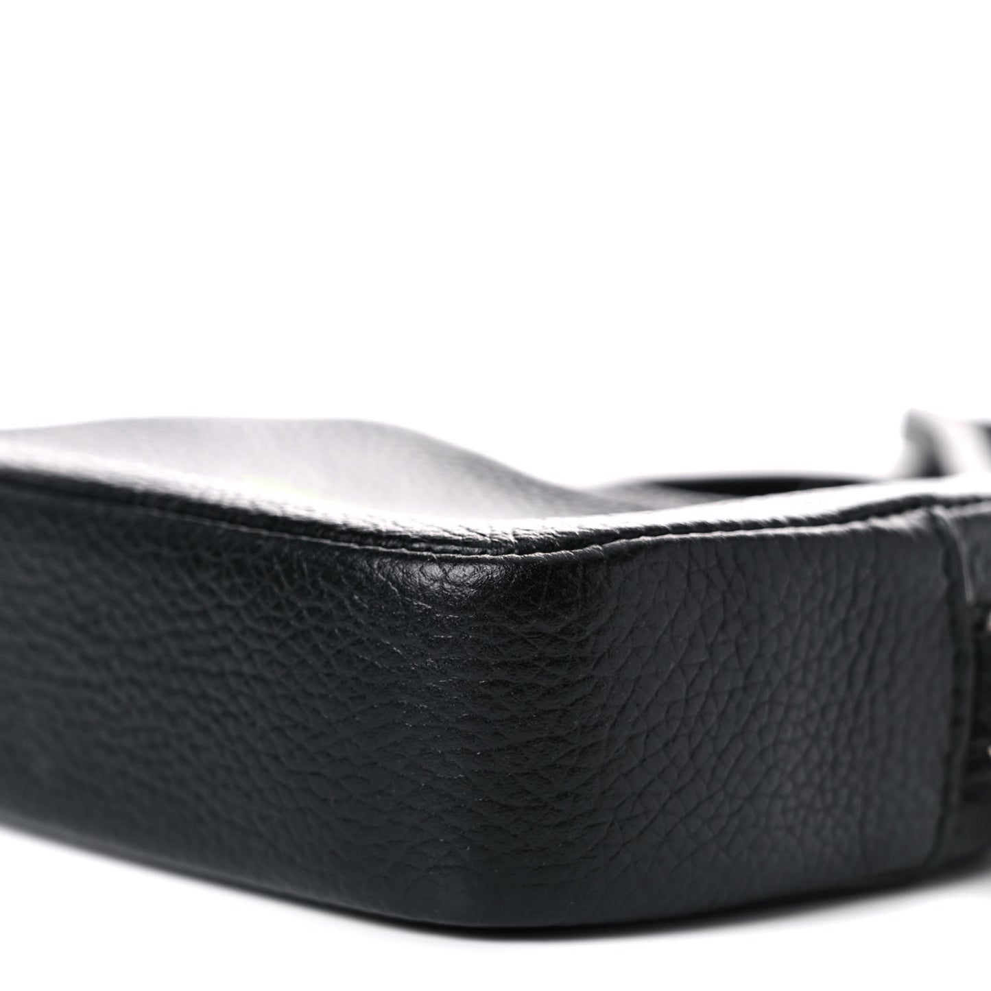 Grained Calfskin Logo Mini Cash Crossbody Pouch Black Fluo Green